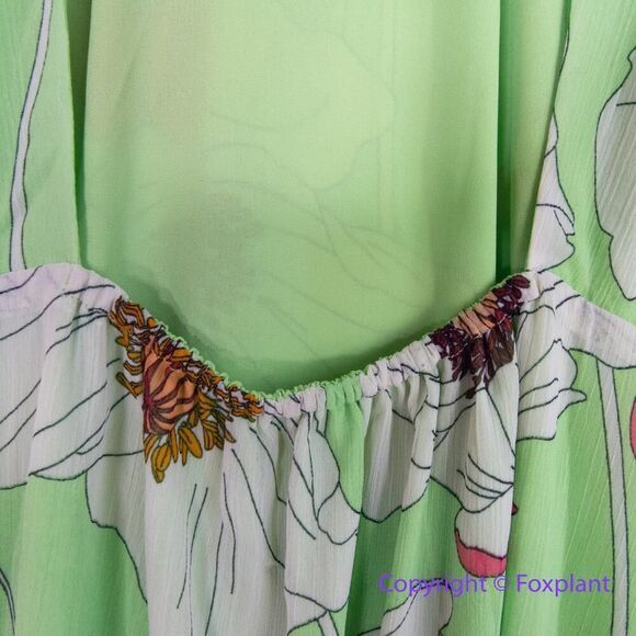 New! Express Floral Print Tie Halter Neck Open Back Maxi Dress, size L - Picture 13 of 16